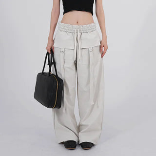 Camz Front Pocket Elastic Waist Wide Pants