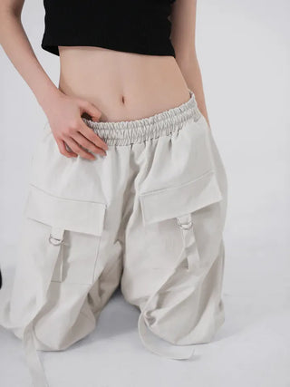 Camz Front Pocket Elastic Waist Wide Pants