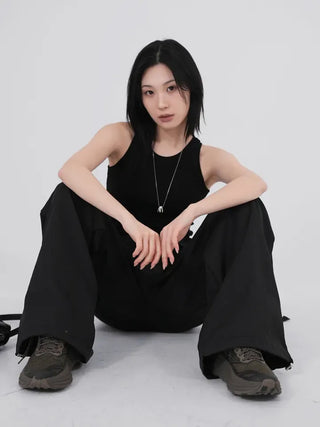 Camz Front Pocket Elastic Waist Wide Pants