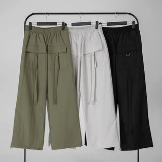 Camz Front Pocket Elastic Waist Wide Pants