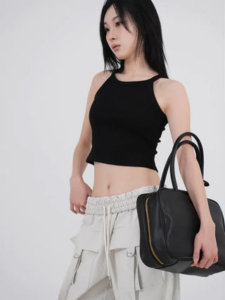 Camz Front Pocket Elastic Waist Wide Pants