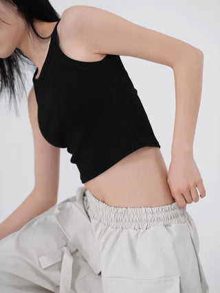 Tab Halterneck Crop Sleeveless