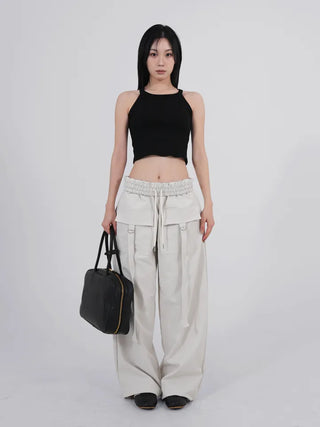 Tab Halterneck Crop Sleeveless
