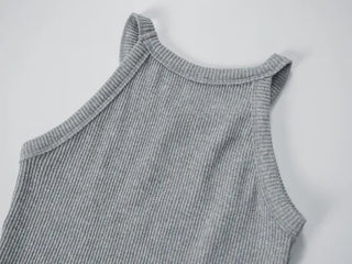 Tab Halterneck Crop Sleeveless