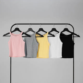 Tab Halterneck Crop Sleeveless