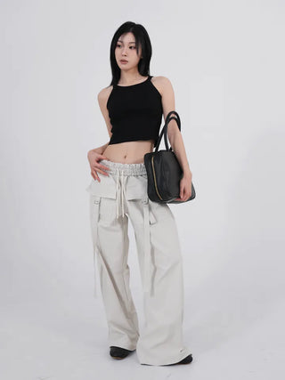 Tab Halterneck Crop Sleeveless