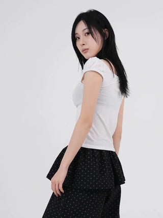 Karoa Off-shoulder Puff T-shirt