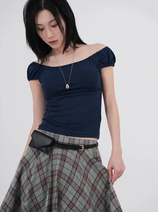 Karoa Off-shoulder Puff T-shirt