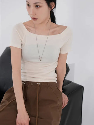 Sonar Semi-Square Neck Short Sleeve Tee