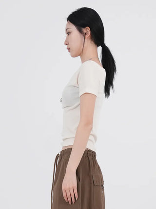 Sonar Semi-Square Neck Short Sleeve Tee