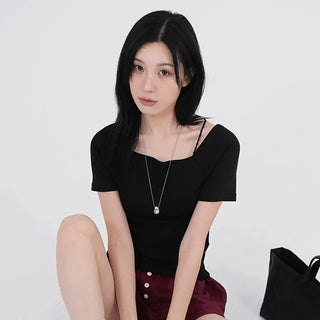 Sonar Semi-Square Neck Short Sleeve Tee