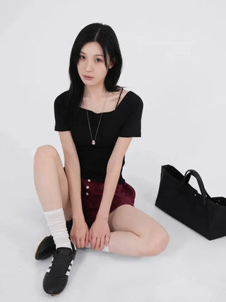 Sonar Semi-Square Neck Short Sleeve Tee