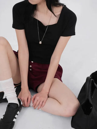 Sonar Semi-Square Neck Short Sleeve Tee