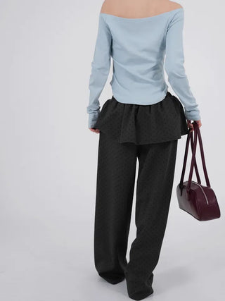 Lane Bloom Ribbon Off-shoulder T-shirt