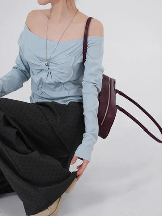 Lane Bloom Ribbon Off-shoulder T-shirt