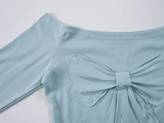 Lane Bloom Ribbon Off-shoulder T-shirt