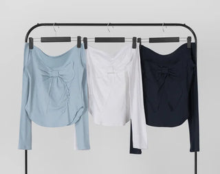 Lane Bloom Ribbon Off-shoulder T-shirt