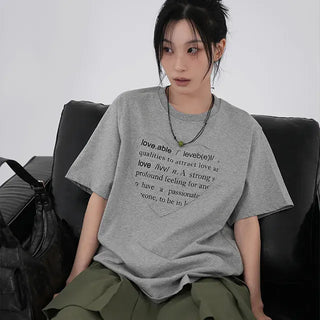 Elia Heart Patch Lettering Short Sleeve T-shirt