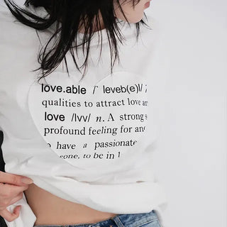 Elia Heart Patch Lettering Short Sleeve T-shirt