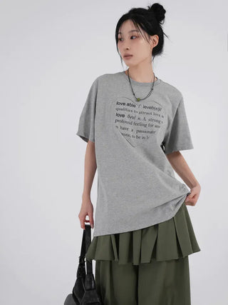 Elia Heart Patch Lettering Short Sleeve T-shirt