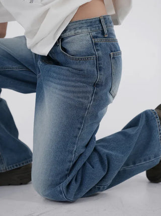 Kuro Catbrush Washed Long Wide Denim Pants