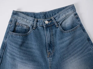 Kuro Catbrush Washed Long Wide Denim Pants