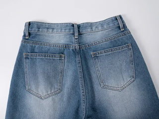 Kuro Catbrush Washed Long Wide Denim Pants