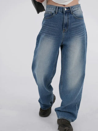 Kuro Catbrush Washed Long Wide Denim Pants