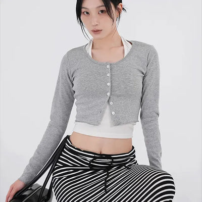 N.IA Necessary Crop Snap Cardigan