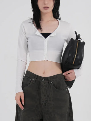 N.IA Necessary Crop Snap Cardigan