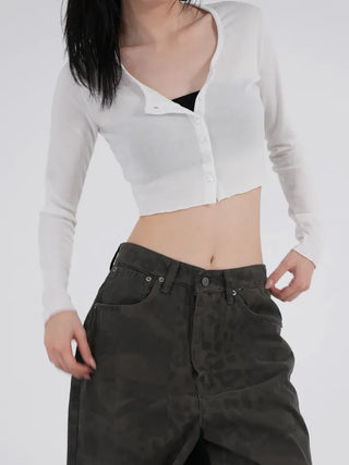 N.IA Necessary Crop Snap Cardigan