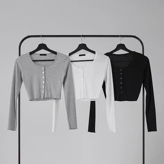 N.IA Necessary Crop Snap Cardigan
