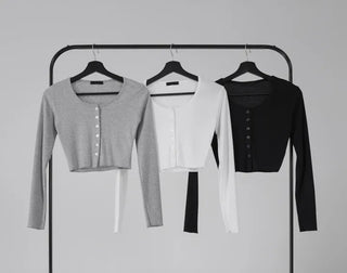 N.IA Necessary Crop Snap Cardigan