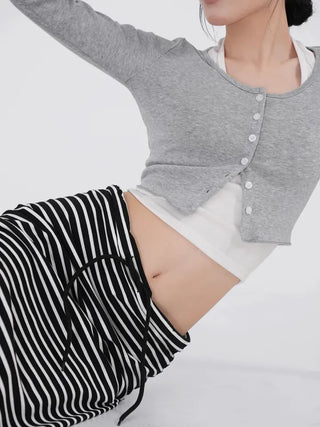N.IA Necessary Crop Snap Cardigan