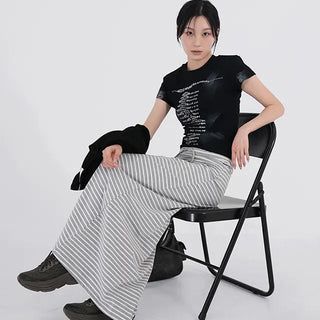 AV Stripe Maxi Pencil Skirt
