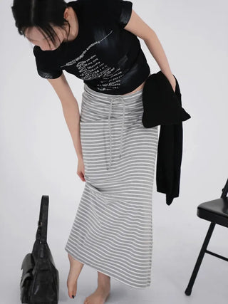 AV Stripe Maxi Pencil Skirt
