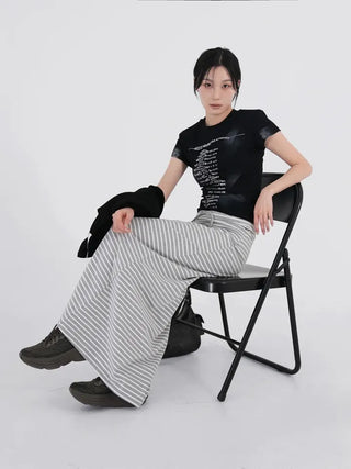 AV Stripe Maxi Pencil Skirt
