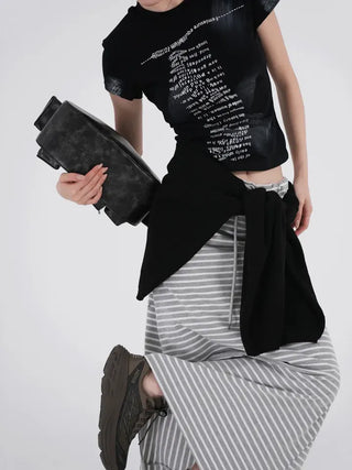 AV Stripe Maxi Pencil Skirt