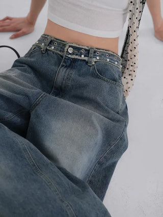 Lucen Diamond Long Wide Denim Pants