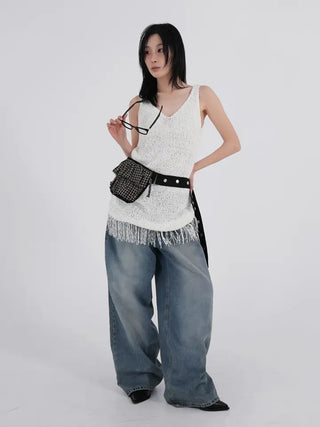 Lucen Diamond Long Wide Denim Pants