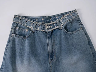 Lucen Diamond Long Wide Denim Pants