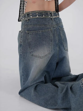 Lucen Diamond Long Wide Denim Pants