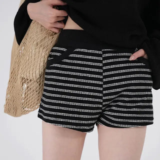 Nerel color-block striped knit shorts