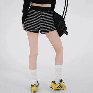 Nerel color-block striped knit shorts