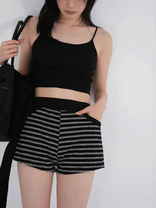 Nerel color-block striped knit shorts