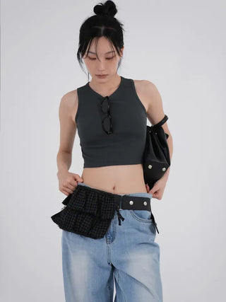 Use Check Tiered Belt Bag