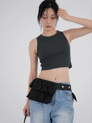 Use Check Tiered Belt Bag