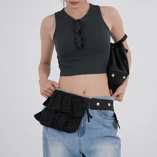 Use Check Tiered Belt Bag