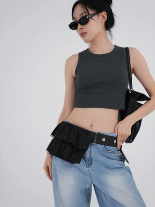 Use Check Tiered Belt Bag
