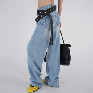 BL Semi-Wide Long Denim Pants